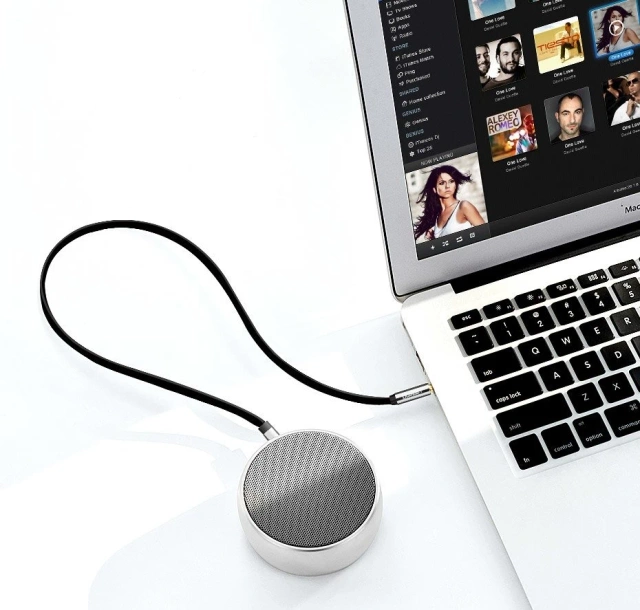 Flachkabel UGREEN Audiokabel AUX 3,5 mm Miniklinke 2m Silber (10599)