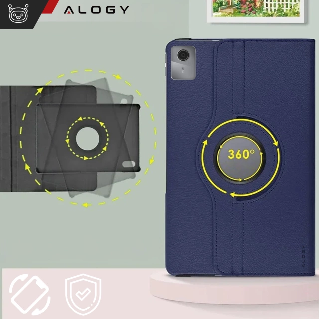 Puzdro 360 pre Lenovo Tab M11 10,95" TB330FU / TB330XU / TB331FC Otočný kryt na tablet Flip Cover Puzdro Alogy Navy Blue