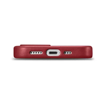Шкіряний чохол iCarer Case з натуральної шкіри для iPhone 14 Plus Red (сумісний з MagSafe)