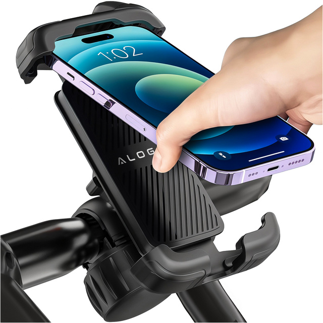 Bike Phone Holder 4.7-6.8" for Phone Bike Handlebar for Bike Motorcycle Adjustable Alogy Sport Black