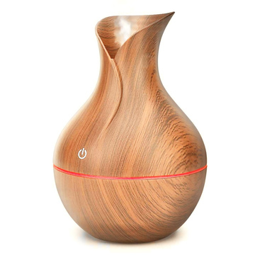 Luftbefeuchter Diffusor mit feinem Nebel RGB LED Bronze aus Holz