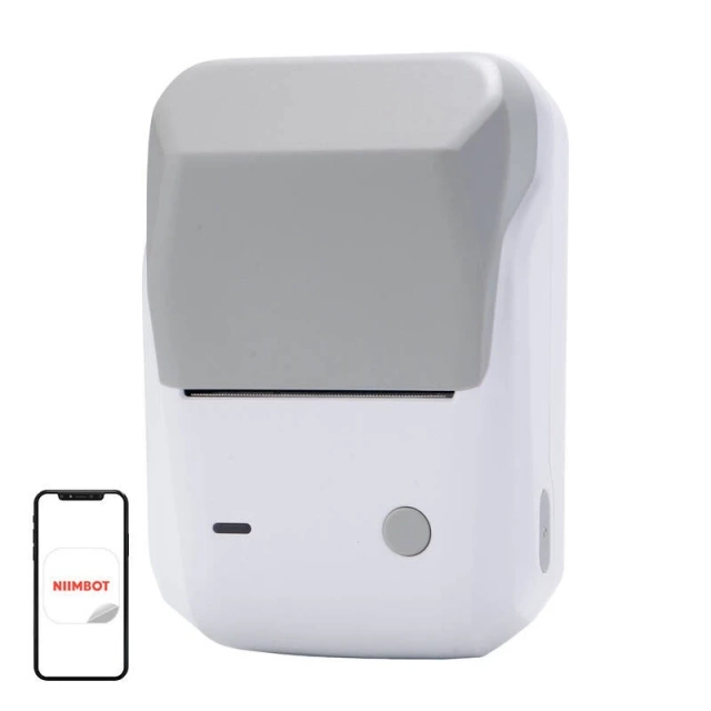 Мобільний термопринтер етикеток Niimbot B1 сірого кольору з Bluetooth