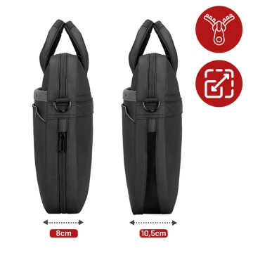 Mark Ryden 15,6"-Laptoptasche, wasserdicht, elegant und geräumig (9 l), leicht (0,5 kg), mit Laptop- und Tabletfach (9,7"), Tragegurt – Schwarz