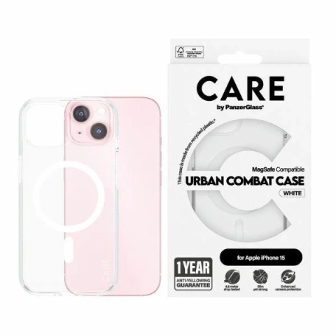 iPhone 15 CARE by PanzerGlass Urban Combat Case 6,1" MagSafe weiß