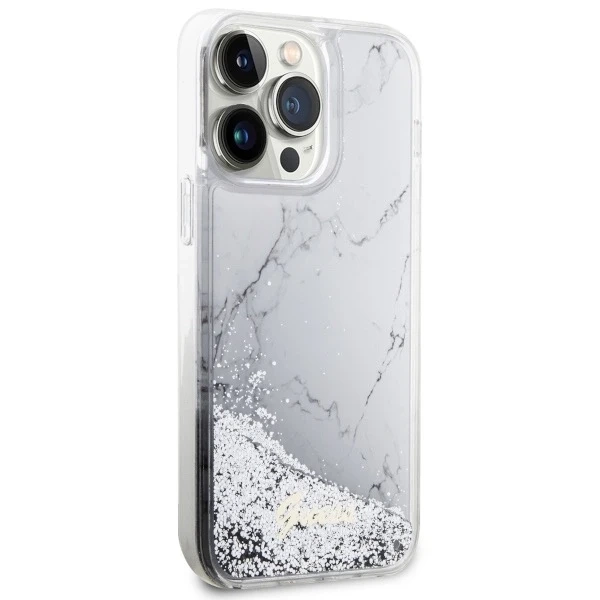 Etui Guess GUHCP14XLCSGSGH pro iPhone 14 Pro Max 6,7" pevné pouzdro Liquid Glitter Marble