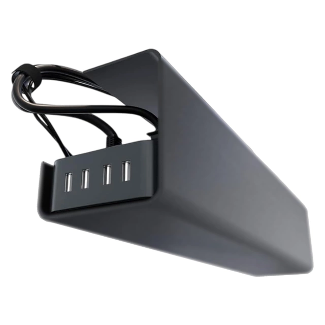 Kabel-Organizer unter der Tischplatte, Ablage für Kabel, Kabelleisten, Tischplatte, Alogy-Schreibtisch, 55 cm, Schwarz