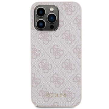 Guess GUHCP15XG4GFPI case for iPhone 15 Pro Max 6.7" pink/pink hard case 4G Metal Gold Logo