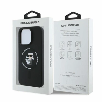 Kryt Karl Lagerfeld pre iPhone 16 Pro Max 6,9" čierny MagSafe pevný silikónový kryt Karl