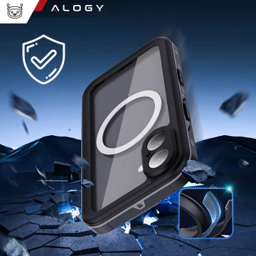 Vodotesné puzdro Alogy HydroArmor™ IP68 s priehľadným chrbtom 360 obrneným puzdrom pre MagSafe pre Apple iPhone 16