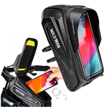 Bicycle bag Wildman Front Frame Bicycle Bag ES10X handlebar holder for phone 1.2l Black