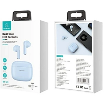 Bluetooth 5.3-Kopfhörer USAMS TWS US-Serie Dual-Mikrofon kabellos blau/blau BHUUS03
