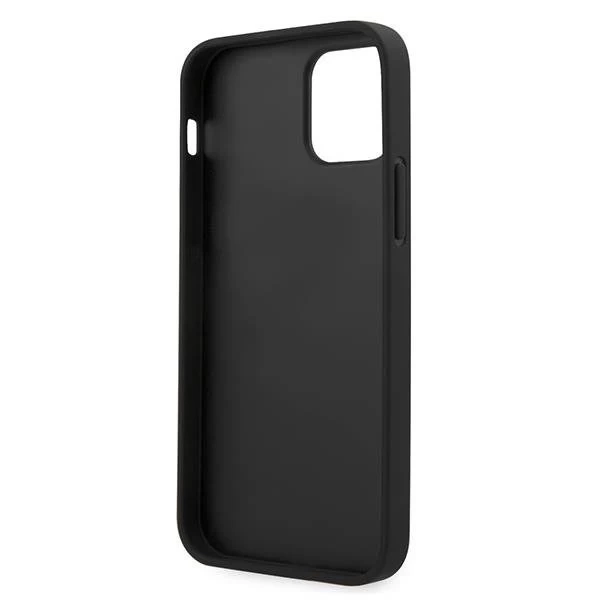 Guess GUHCP12LVSATMLRE iPhone 12 Pro Max 6,7" černý/červený pevný obal Saffiano