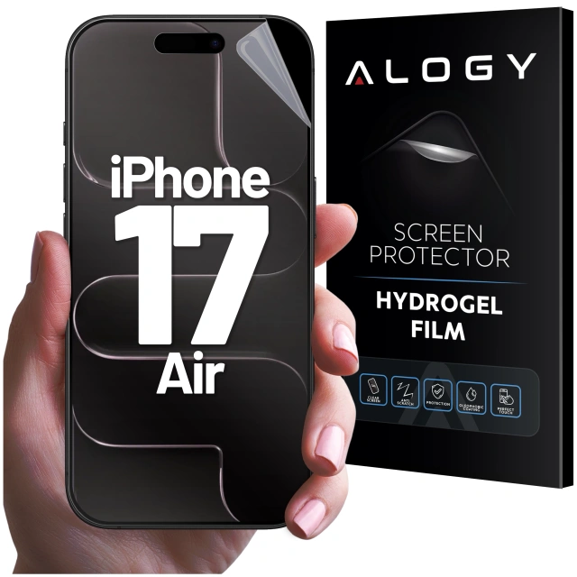 Folia hydrożelowa do Apple iPhone 17 Air – elastyczna ochrona ekranu, samoregeneracja, pełne dopasowanie i wysoka przejrzystość – Alogy Hydrogel Film™