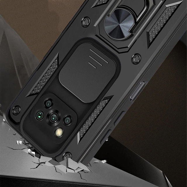 Alogy Camshield Stand Ring Camera Case for Poco X3 Pro / NFC black