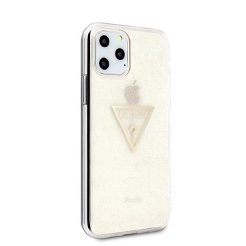 Guess GUHCN58SGTLGO iPhone 11 Pro złoty/zlatý pevný obal Glitter Triangle