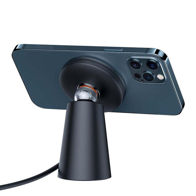 Qi kabelloser Induktionsladegeräthalter Baseus Magnetständer für MagSafe 15W Schwarz