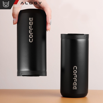 Thermos thermal mug bottle water bottle 400ml for coffee tea yerba mate Alogy Steel Black Washing brush