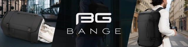 Bange wasserdichter Rucksack für 15,6-Zoll-Laptop, Stadtreisender, 45 x 30 x 16 cm, für Arbeit, Flugzeug, Herren, Damen, mit USB-Anschluss Schwarz