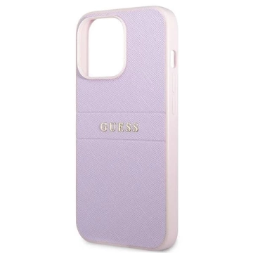 Guess GUHCP13LPSASBPU iPhone 13 Pro / 13 6,1" purpurovo/fialová Saffiano Hot Stamp