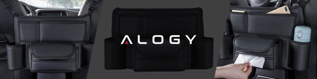 Автомобільний органайзер для автомобіля між сидінням автокрісло Alogy Car тримач для напоїв серветки Чорний