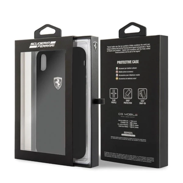 Ferrari Hardcase iPhone Xs Max czarny/black Silicone Off track