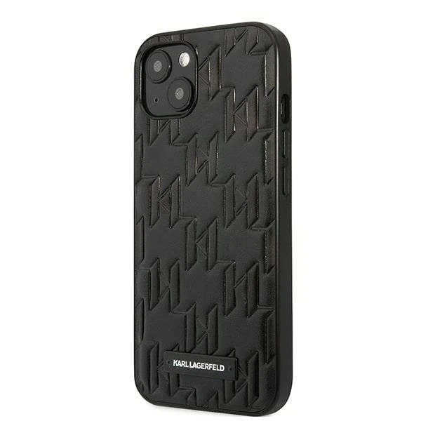 Ochranné pouzdro na telefon Karl Lagerfeld KLHCP13SMNMP1K pro Apple iPhone 13 Mini 5,4" pevné pouzdro černo/černý Monogram Plaque