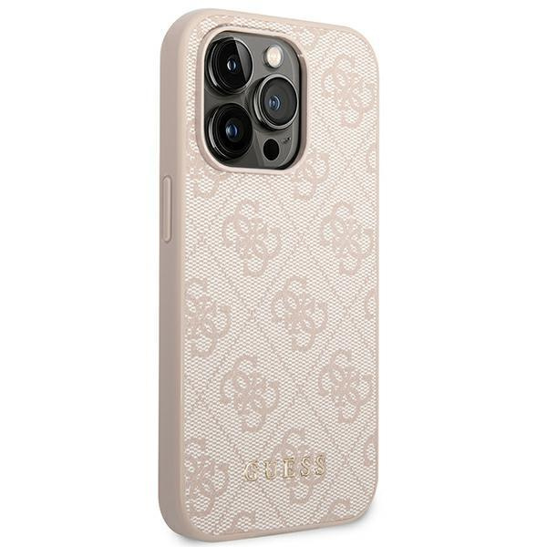 Etui Guess GUHCP14LG4GFPI для Apple iPhone 14 Pro 6,1" różowy/рожевий жорсткий чохол 4G Metal Gold Logo