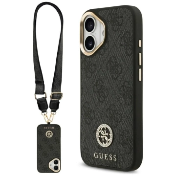 Etui Guess 4G Strass Logo Big Strap MagSafe do iPhone 17 Czarny