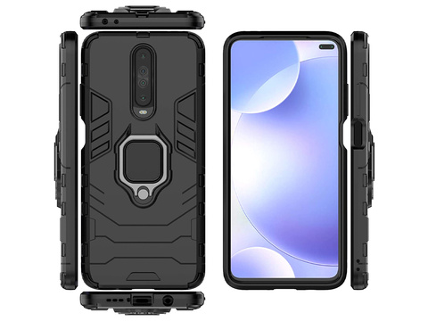 Alogy Stand Ring Armor Hülle für Xiaomi Poco X2 schwarzes Glas