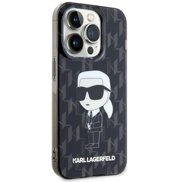Original KARL LAGERFELD Hardcase KLHCP15LHNKMKLK Case for iPhone 15 PRO (Ikonik Monogram / black)