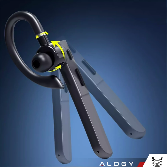 Bluetooth 5.3 бездротова гарнітура для дзвінків, гарнітура для автомобіля з LED дисплеєм Alogy Black