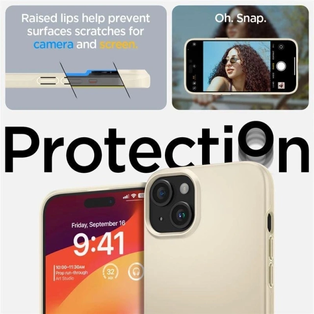 Spigen Thin Fit case for Apple iPhone 15 Plus - beige