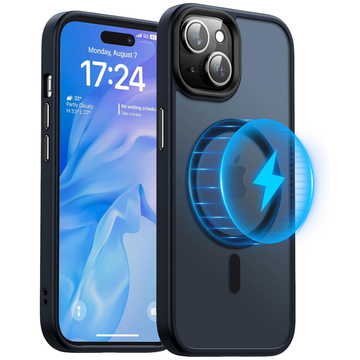 Puzdro na iPhone 15 Plus MagSafe Matt Case Cover matné Alogy Ring pancierové puzdro na telefón námornícka modrá