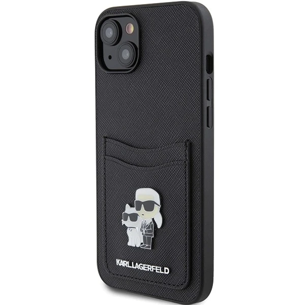 Etui Karl Lagerfeld KLHCP15SSAPKCNPK для iPhone 15 6.1" czarny/black hardcase Saffiano Cardslot Karl