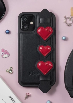 Гелевий чохол Kingxbar Sweet Series декорований оригінальними кристалами Swarovski з підставкою iPhone 12 Pro / iPhone 12 black