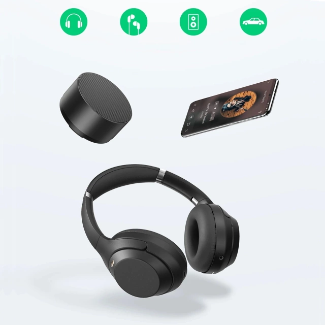 Adapter Ugreen AV154 USB-C do mini jack 3.5 mm Audio 90° Szary