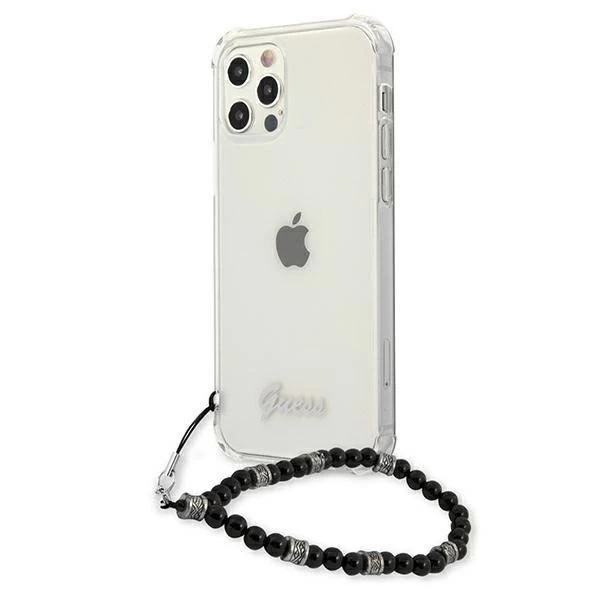 Guess GUHCP12LKPSBK iPhone 12 Pro Max 6,7" priehľadné pevné puzdro Black Pearl