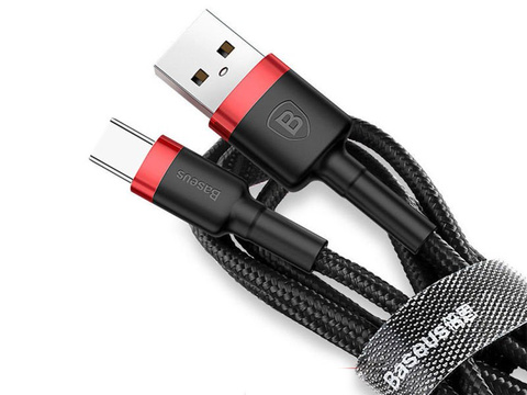 Kabel 50 cm Baseus Cafule USB-C 3A rot schwarz