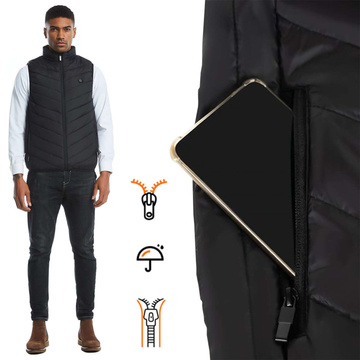 Heated Vest Women Men Sleeveless Jacket USB Quilted Heated Electric Winter Unisex Size M Black