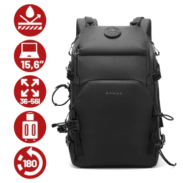 Bange Waterproof Backpack for Laptop 15.6" City Travel 45x30x16 cm for Work Airplane Men's Women's with USB Port Black
