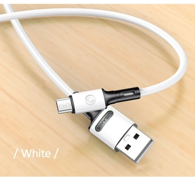 USAMS kabel U52 microUSB 2A Fast Charge 1m bílý