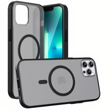 Matné pouzdro Alogy MagCase pro pouzdro MagSafe s magnetickým kroužkem pro Apple iPhone 12/ 12 Pro černé sklo