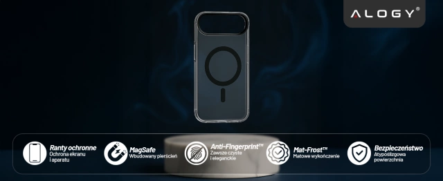 Kryt pre Apple iPhone 16 Pro Max Alogy MagSafe Hybrid Matte Case Matný kryt s ochranou šošovky čierny