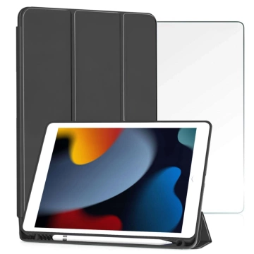 Puzdro na Apple iPad 10.2 9 Gen 8/7 2021/2020/2019 Smart Pencil Case Alogy TPU Kryt na tablet Čierne sklo