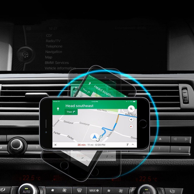 Універсальний магнітний автотримач Spigen QS24 Magnetic CD Car for CD Black slot