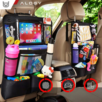 Auto-Organizer für Autositz, Rückenlehne, Autositz, Alogy-Schutz für Tablet, Schwarz, 2 Halterungen