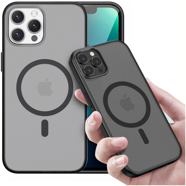 Матовий чохол Alogy MagCase для MagSafe Case with Magnetic Ring для Apple iPhone 12/ 12 Pro Black Glass