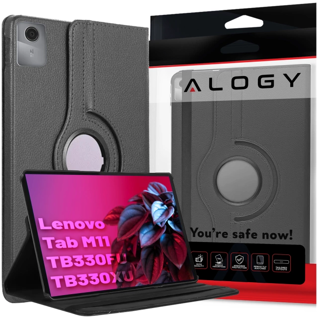 360 Hülle für Lenovo Tab M11 10,95" TB330FU / TB330XU / TB331FC Drehbare Abdeckung Tablet Flip Cover Case Alogy Schwarz