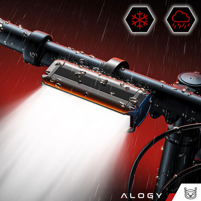 Bicycle lamp front rear LED light bicycle lighting for bicycle front rear Strong 900lm Alogy black red