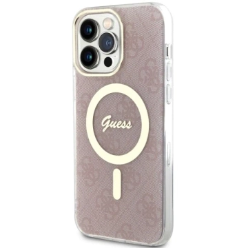 Guess GUHMP14XH4STP phone case for Apple iPhone 14 Pro Max 6.7" pink/pink hardcase 4G MagSafe